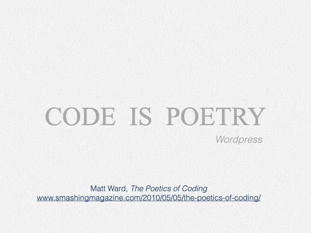 Code is Poetry —Wordpress
