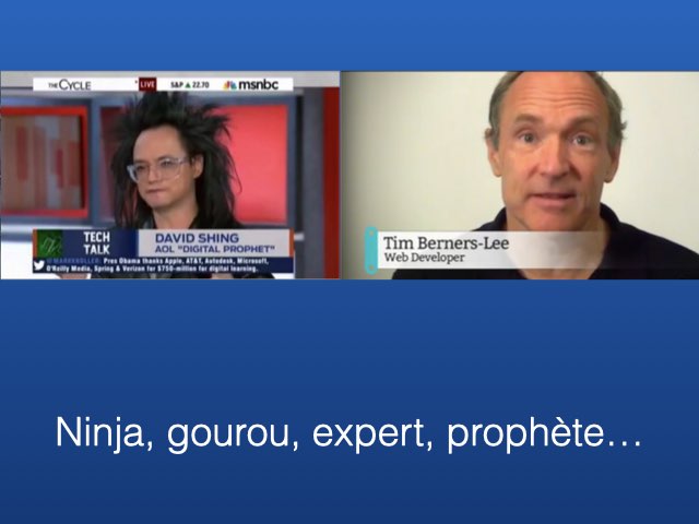 Captures écrans de David Shing, prophète digital chez AOL, vs Tim Berners-Lee, développeur web
