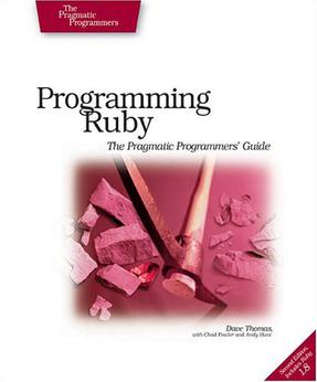 Cover of Programming Ruby book, illustrated with a pickaxe