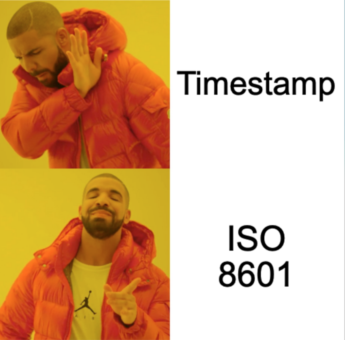 timestamp contre ISO8601, version meme